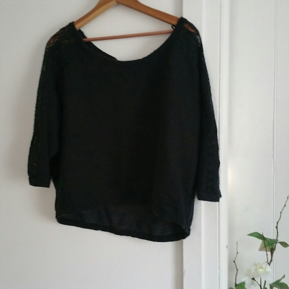 Lace Scoop Neck Sweatshirt - Picture 3 of 5